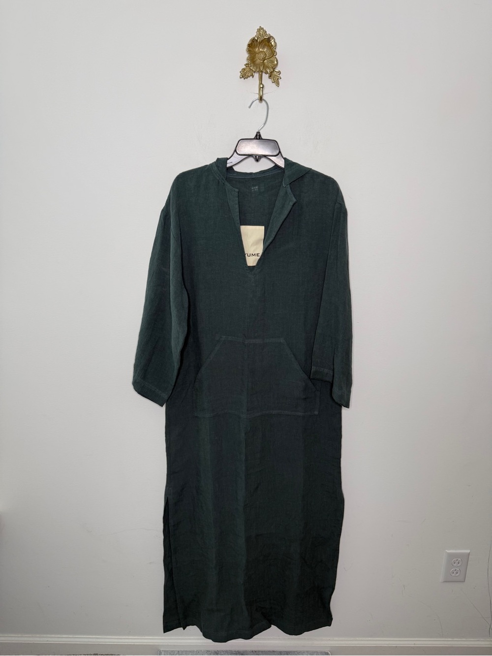 Yume Label Pure Linen Hooded Kaftan OS